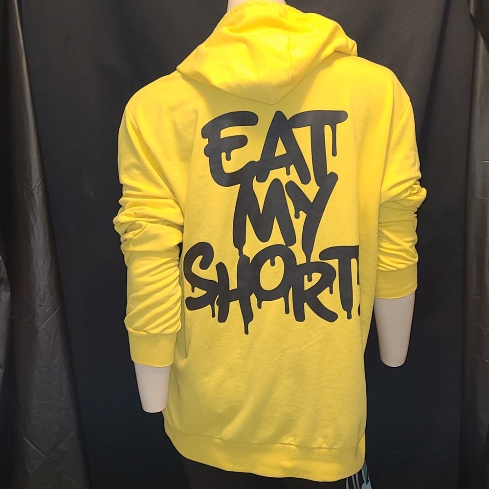 Bart Simpson EAT MY SHORTS Mens MED Hoodie Sweater Pull Over Rare - Picture 5 of 8